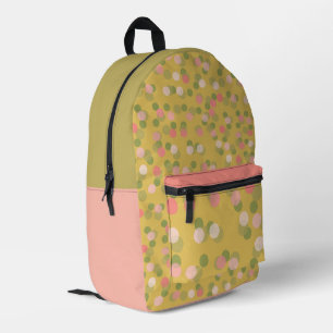 Mochila Impresa lunares rosados amarillos y verdes de lunares