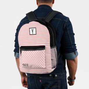 Mochila Impresa Lunares y rayas bonitas personalizadas