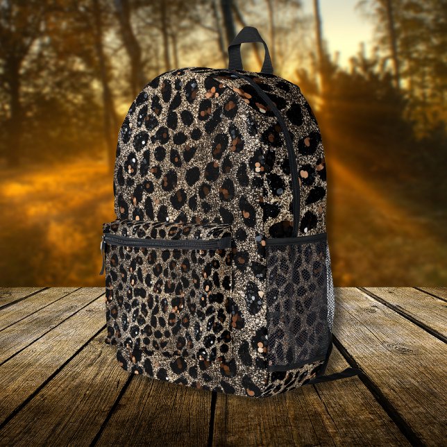 Mochila Impresa Luxury Glitter Brown Black Gold Leopard Pattern (Subido por el creador)