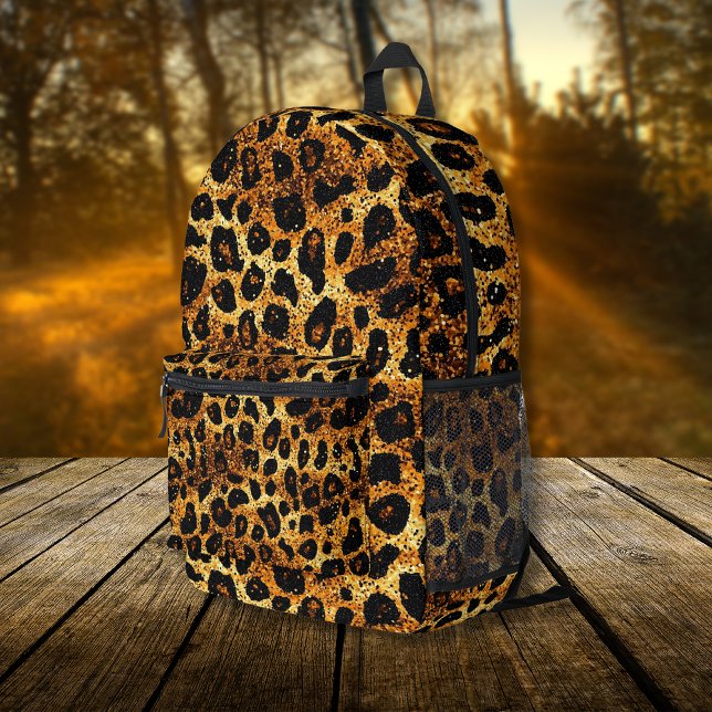 Mochila Impresa Luxury Glitter Gold Brown Rust Leopard Pattern (Subido por el creador)