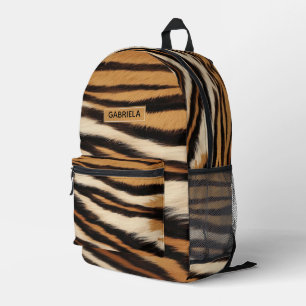 Mochila Impresa Luxury Tiger Skin Faux Fur Wild Animal Stripe