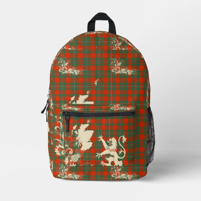 Mochila Impresa MacGregor Ancient Tartan Scotland Lion Map Art (Anverso)