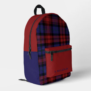 Mochila Impresa MacLachlan Tartán de la oruga violeta de Borgoña