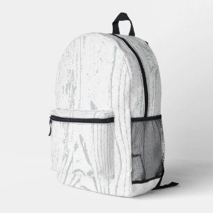 Mochila Impresa Madera Moderna Blanca Gris