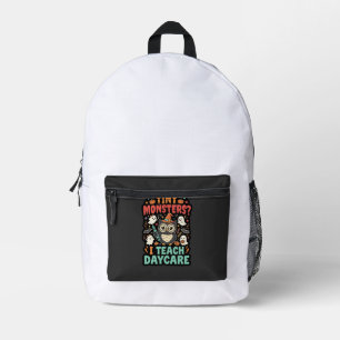 Mochila Impresa Maestra de guardería de Halloween monstruos pequeñ