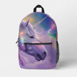 Mochila Impresa Magnífico unicornio blanco paraliza a Purpurina ar