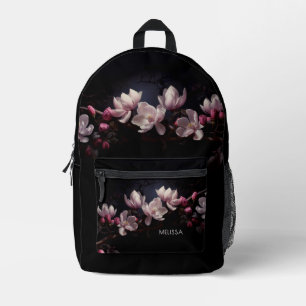 Mochila Impresa Magnolia 3D Fondo Negro