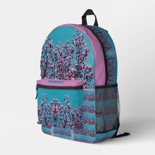Mochila Impresa Magnolia Blossoms Blue Sky Painting Personalizado (Esquina derecha trasera )