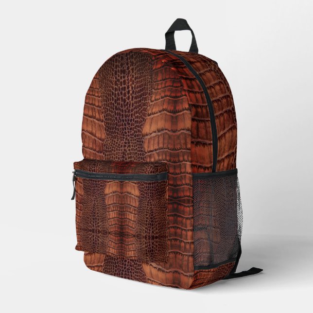 Mochila Impresa Mahogany Alligator Classic Reptile Leather (Faux) (Esquina derecha trasera )