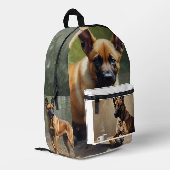 Mochila Impresa Malinois belga (Esquina izquierda trasera)