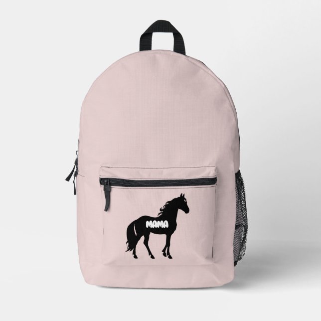 Mochila Impresa Mama Horse Rubor Pink Elegant Moderno (Anverso)