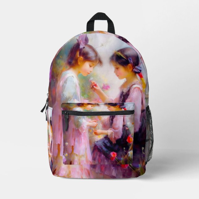 Mochila Impresa Mañana en un jardín (Anverso)