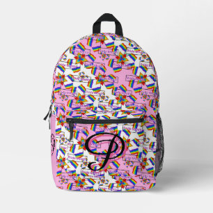 Mochila Impresa Mandalá de Arcoíris Monograma Orgullo - Geométrico