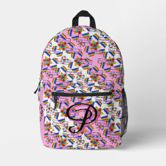 Mochila Impresa Mandalá de Arcoíris Monograma Orgullo - Geométrico