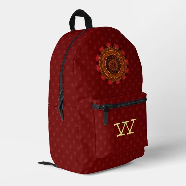 Mochila Impresa Mandala de Fuego (Esquina izquierda trasera)