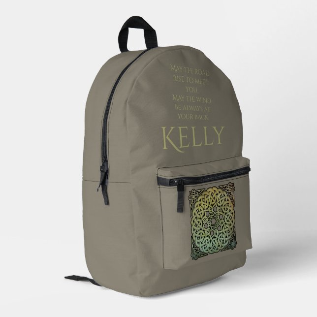 Mochila Impresa Mandala de nudos celta personalizada (Esquina izquierda trasera)