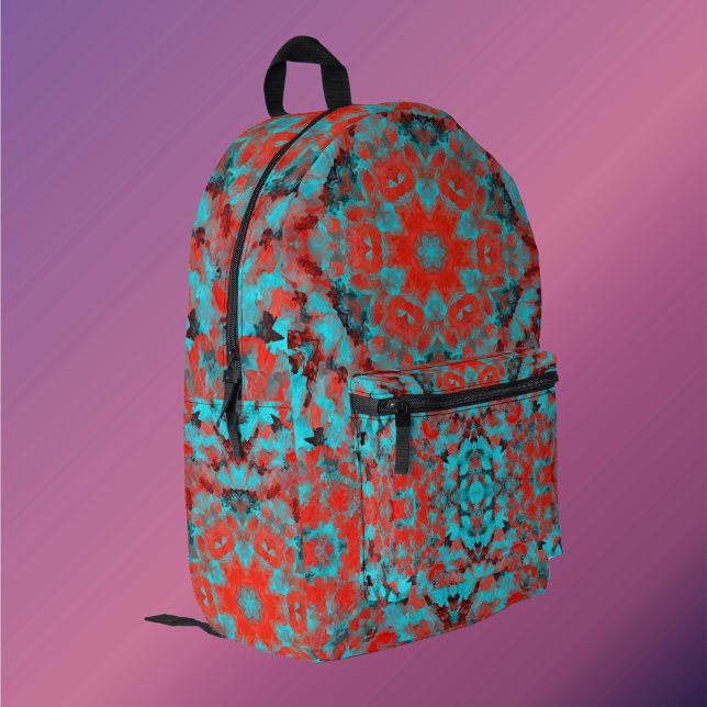Mochila Impresa Mandala digital rojo y azul (Subido por el creador)