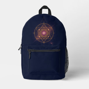 Mochila Impresa Mandala Luminoso de Armonía Dorada