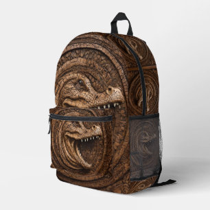 Mochila Impresa Mandíbulas aterradoras: impresión en madera de coc