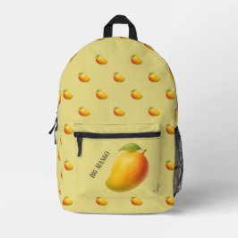 Mochila Impresa Mango Grande, Fruta Dulce y Nombre en Amarillo