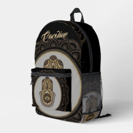 Mochila Impresa Mano elegante de hamsa,