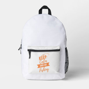 Mochila Impresa mantener la calma e ir a pescar