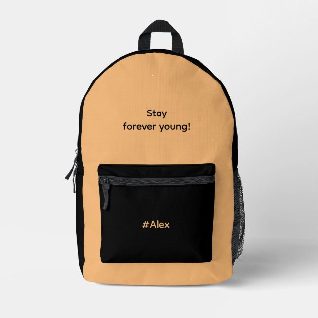 Mochila Impresa Manténgase por siempre joven año de salto simple c (Anverso)