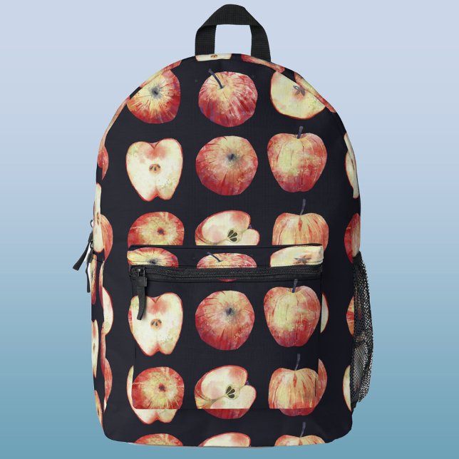 Mochila Impresa Manzana acuática (Apple watercolor dark background backpack, perfect for school)