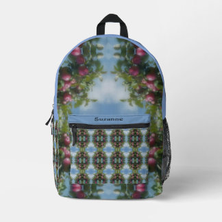 Mochila Impresa Manzanas rojas en pintura de árbol personalizadas