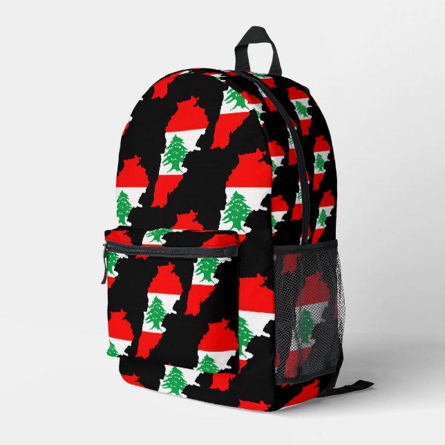 Mochila Impresa Mapa de Líbano con Bandera (Esquina derecha trasera )