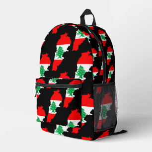 Mochila Impresa Mapa del Líbano con bandera