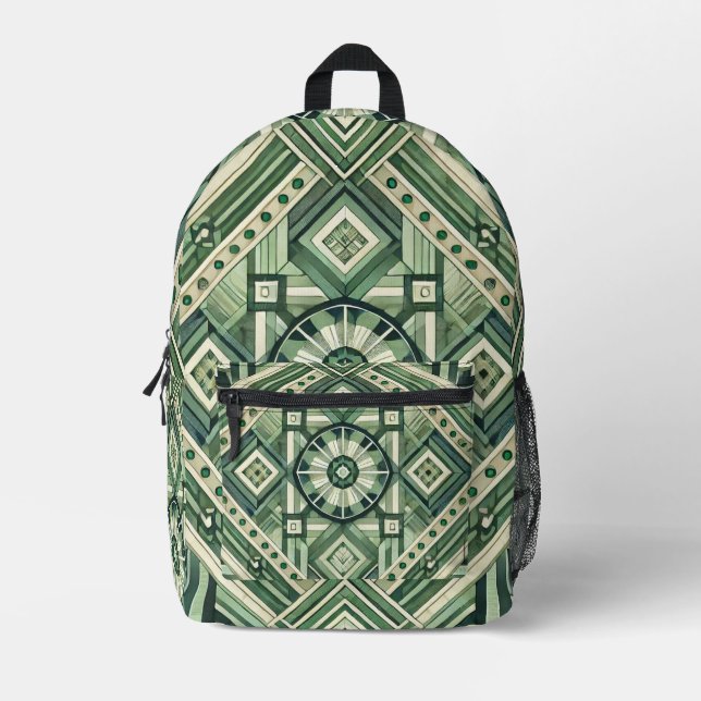 Mochila Impresa Máquina verde (Anverso)