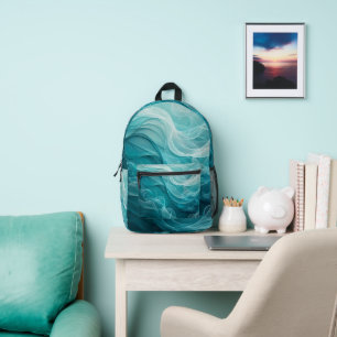 Mochila Impresa Mar azul turquesa cielo remolino soñador