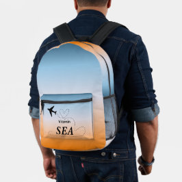 Mochila Impresa Mar de vitamina color naranja de verano