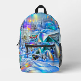 Mochila Impresa Maravilla surrealista de invierno con luces irland
