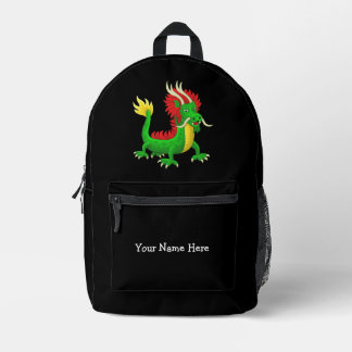 Mochila Impresa Maravilloso Dragón Chino Verde