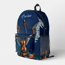 Maravilloso y elegante violín con alas.