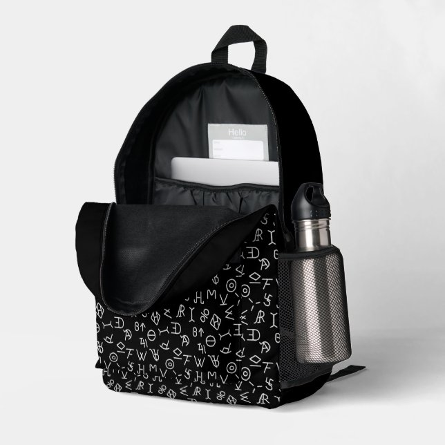 Mochila Impresa Marcas de Rancho (Esquina trasera derecha (abierta))