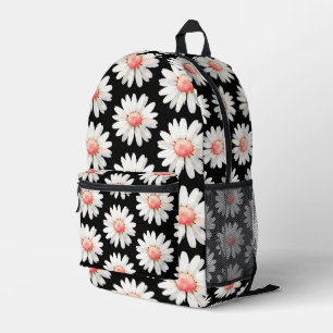 Mochila Impresa Margaritas de punto rojo