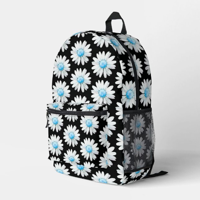 Mochila Impresa Margaritas de puntos azules (Esquina derecha trasera )