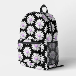 Mochila Impresa Margaritas Moradas Bonitas con Lunares