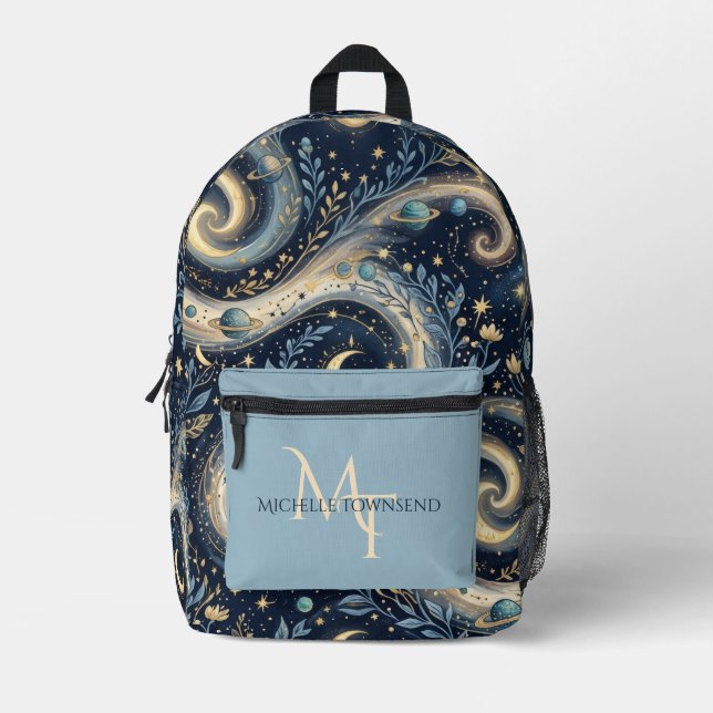 Mochila Impresa Mariposa Celestial Personalizada & Luna (Anverso)