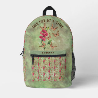 Mochila Impresa Mariposa De Flor Inspiradora Un Día A La Vez
