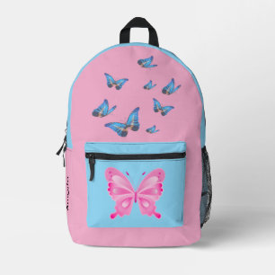 Mochila Impresa Mariposa de nombre personalizado