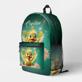 Mochila Impresa mariposa dorada.