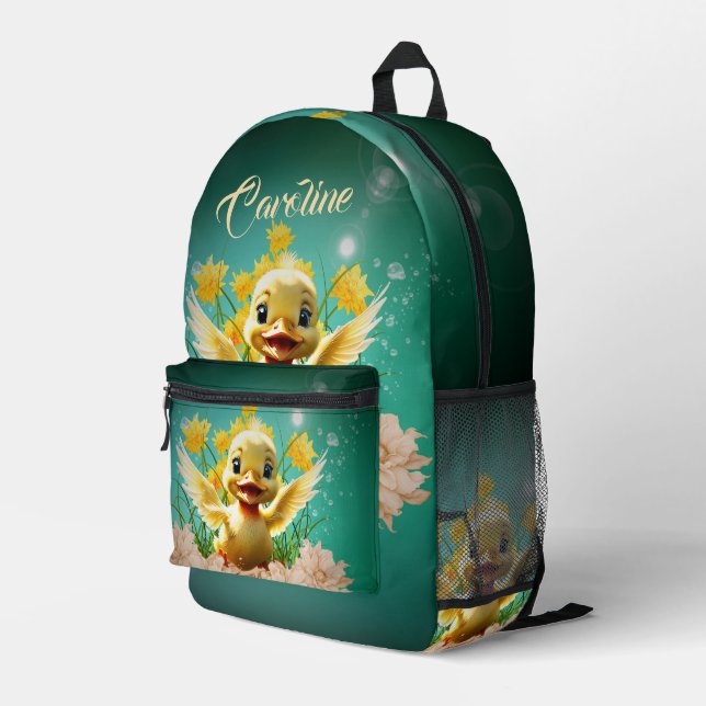 Mochila Impresa mariposa dorada. (Esquina derecha trasera )