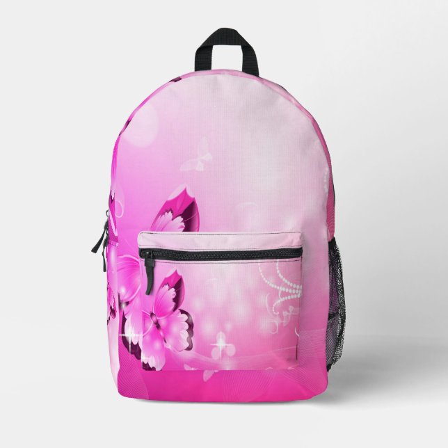 Mochila Impresa Mariposa magenta (Anverso)