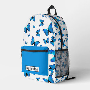 Mochila Impresa Mariposas azules con nombre