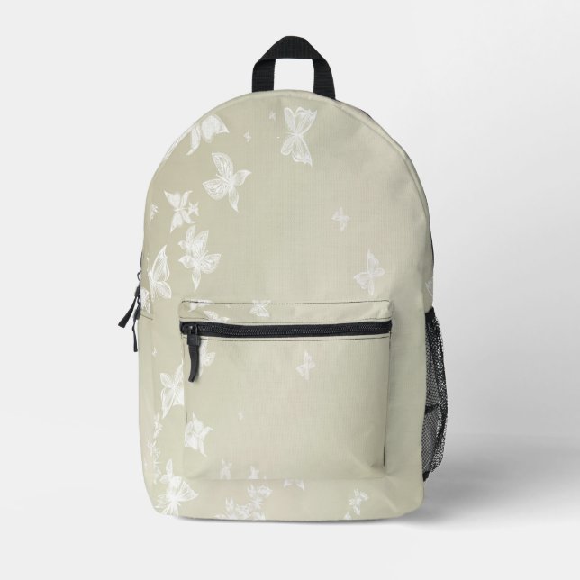 Mochila Impresa Mariposas blancas (Anverso)