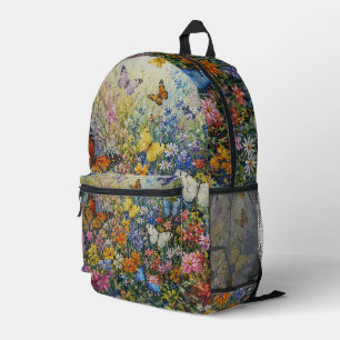 Mochila Impresa Mariposas del Paraíso – Una Flor Silvestre Colorid